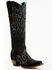 Image #1 - Corral Women's Crystal Embroidered Tall Western Boots - Snip Toe, Black, hi-res