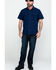 Image #6 - Hawx Men's Navy Solid Yarn Dye Two Pocket Short Sleeve Work Shirt - Tall, Navy, hi-res