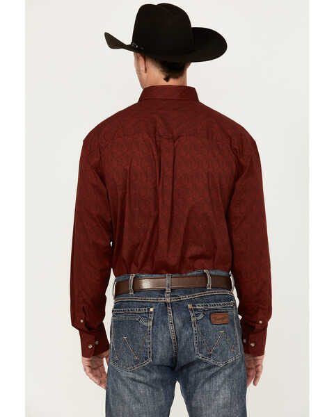 Image #4 - George Strait by Wrangler Men's Paisley Print Long Sleeve Button-Down Western Shirt, Red, hi-res