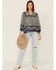 Bila Women's Floral Print Long Sleeve Shirt, Blue, hi-res