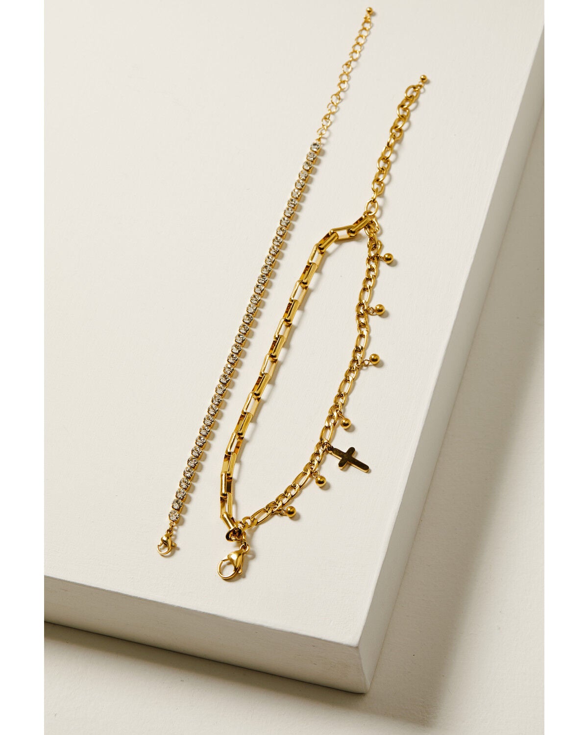 Shyanne Women's Embellished Bracelet Set - 2 Piece, Gold, hi-res