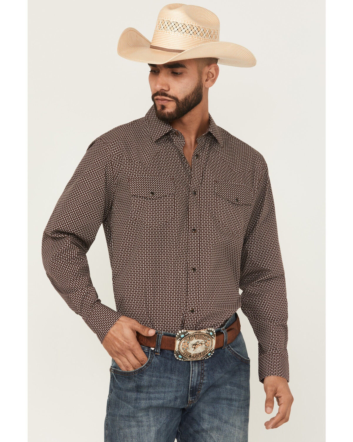 Gibson Trading Co Men's Mud Hole Geo Print Long Sleeve Snap Western Shirt | Sheplers