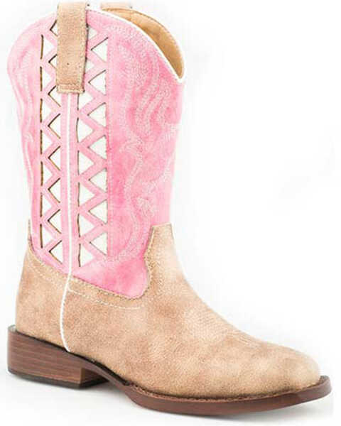 Image #1 - Roper Girls' Askook Western Boots - Broad Square Toe, , hi-res