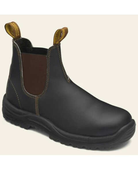 Image #1 - Blundstone Men's Chelsea Work Boots - Steel Toe, Black, hi-res