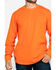 Image #4 - Hawx Men's Orange Logo Long Sleeve Work T-Shirt - Tall, Orange, hi-res