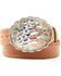 Shyanne Women's Brown Americana Slashed Belt , Brown, hi-res