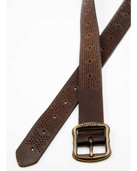 Image #2 - Levi's Women's Centerbar Brown Perforated Dot Leather Belt, , hi-res