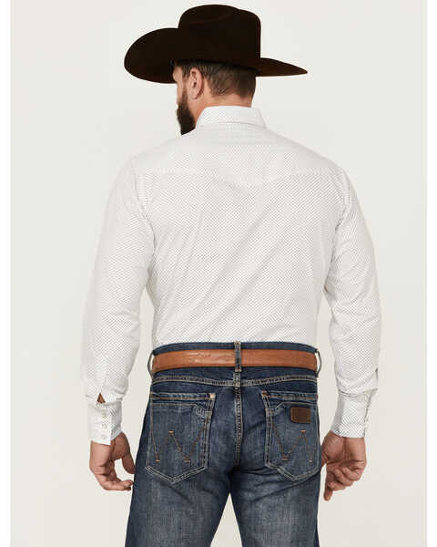 Image #4 - Ely Walker Men's Geo Print Long Sleeve Pearl Snap Western Shirt - Big , White, hi-res