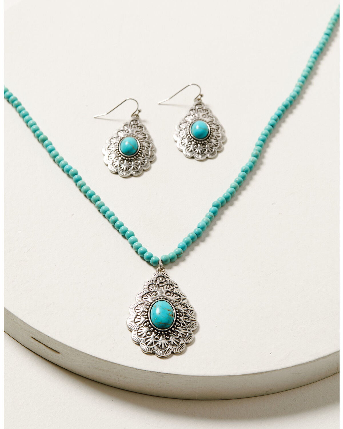 Shyanne Women's Turquoise Beaded Teardrop Jewelry Set - 2 Piece, Silver, hi-res
