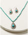 Image #1 - Shyanne Women's Turquoise Beaded Teardrop Jewelry Set - 2 Piece, Silver, hi-res