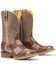 Tin Haul Men's Checkers Rodeo Poster Print Lug Performance Leather Western Boots - Broad Square Toe , Tan, hi-res