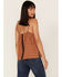 Image #4 - Cleo + Wolf Women's Plaid Print Flannel Tank Top, Cognac, hi-res