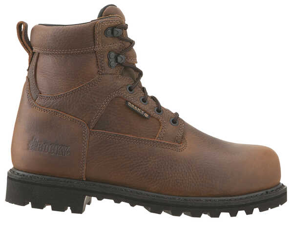 Rocky Exertion 6" Waterproof Work Boots - Steel Toe, Brown, hi-res