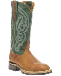 Lucchese Women's Ruth Western Boots - Wide Square Toe, Cognac, hi-res