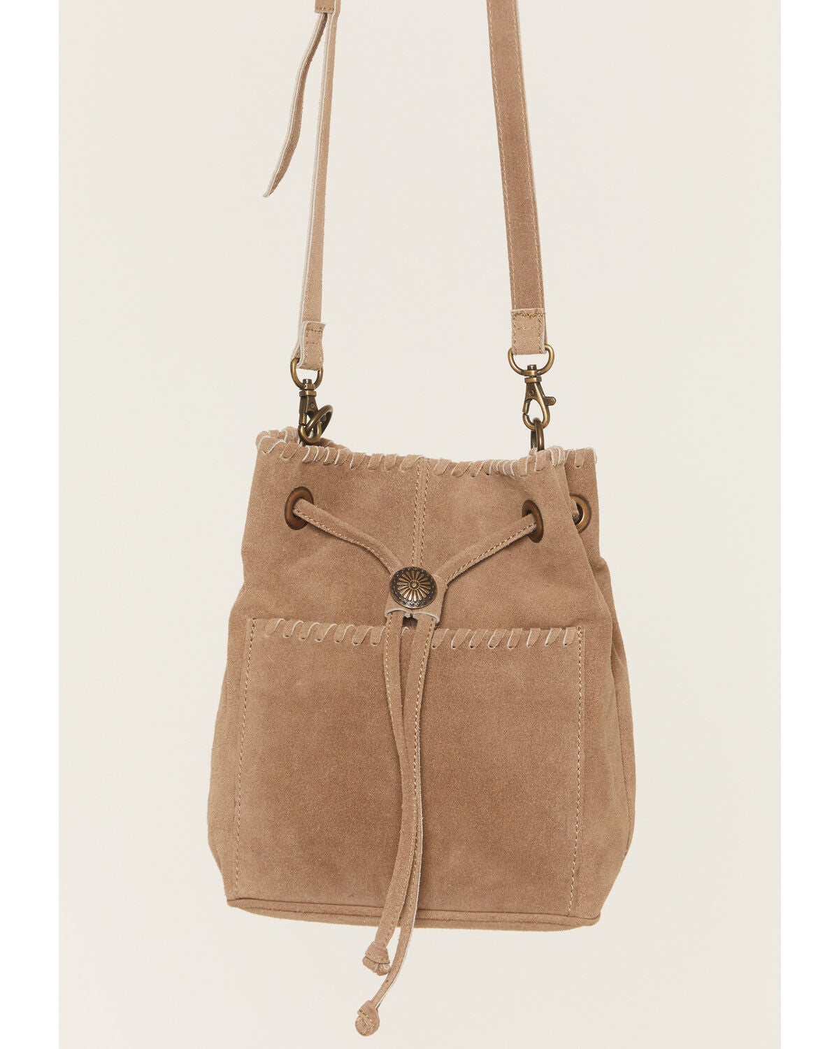 Image #2 - Avondayle Women's Suede Drawstring Bucket Bag, Tan, hi-res