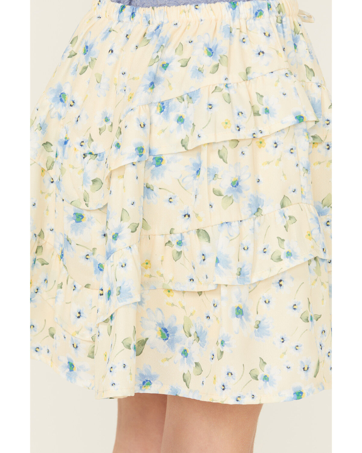 Image #4 - Trixxi Girls' Floral Print Ruffle Skirt, Yellow, hi-res