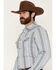 Image #2 - Gibson Trading Co Men's Dusty Southwestern Striped Print Long Sleeve Snap Western Shirt, Blue, hi-res