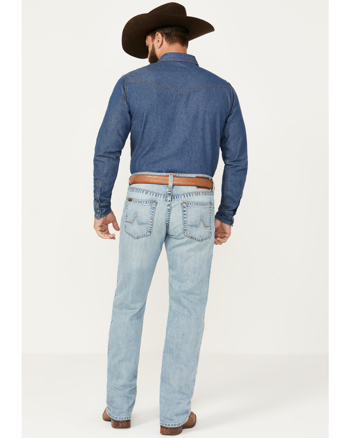 Image #3 - Ariat Men's M4 Cruz Austin Light Wash Relaxed Straight Rigid Jeans - Big, , hi-res