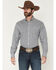 Image #1 - Cinch Men's Geo Print Long Sleeve Button-Down Western Shirt, Navy, hi-res