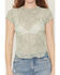 Image #3 - Ash & Violet Women's Floral Print Mesh Short Sleeve Tee, Green, hi-res