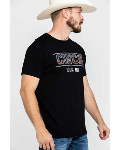 Image #3 - Cinch Men's Logo Flag Graphic T-Shirt , Black, hi-res
