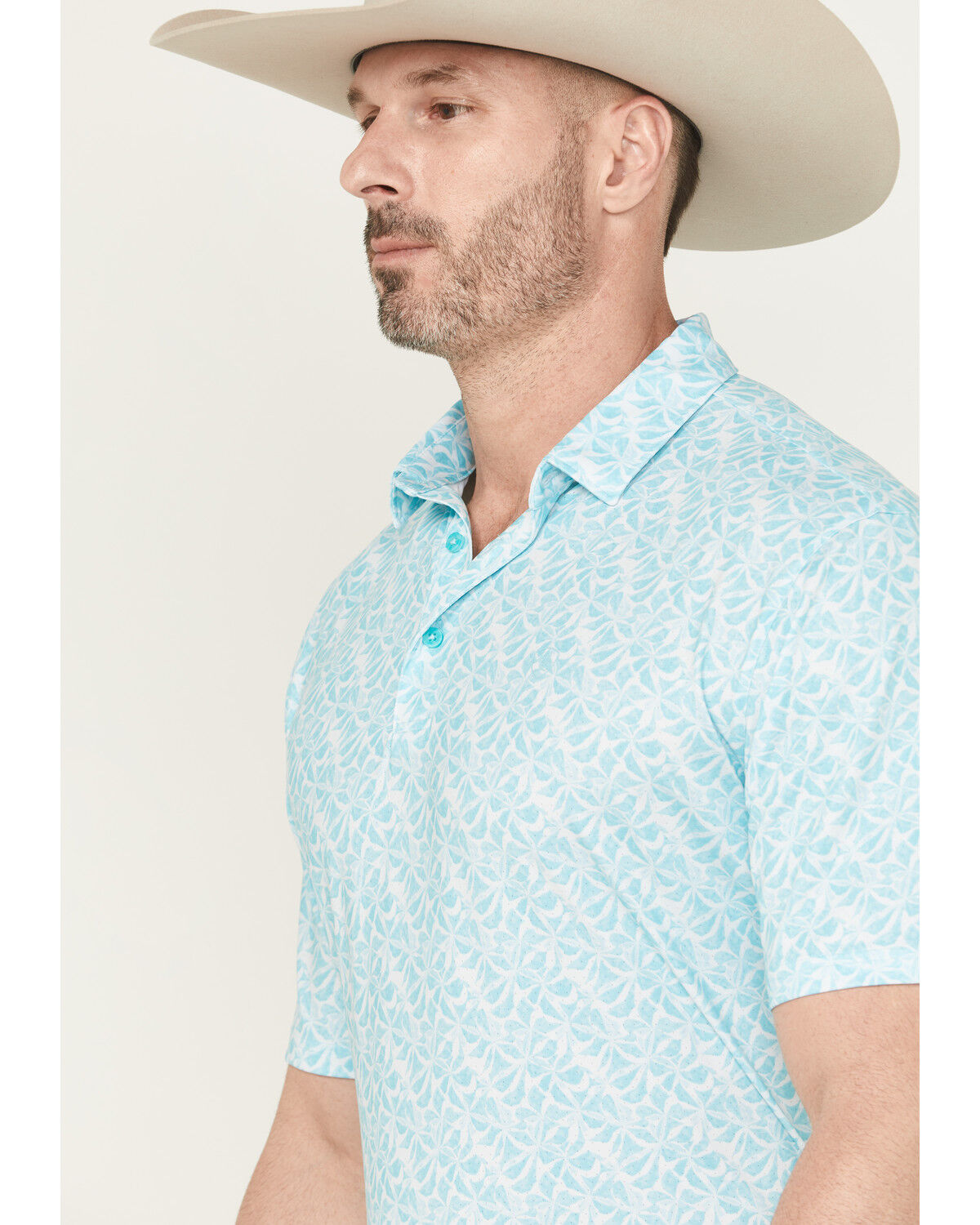 Image #2 - Ariat Men's 360 Airflow Printed Short Sleeve Polo, Blue, hi-res