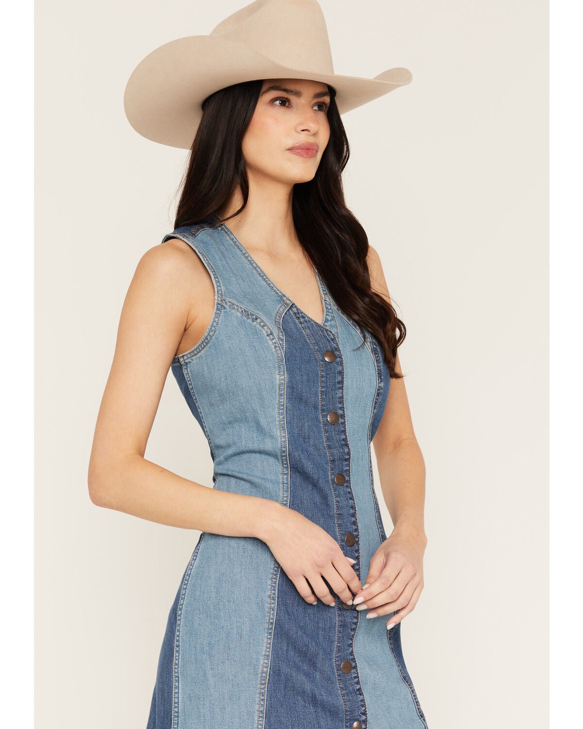 Image #2 - Wrangler Women's Patchwork Vest Mini Dress, Blue, hi-res