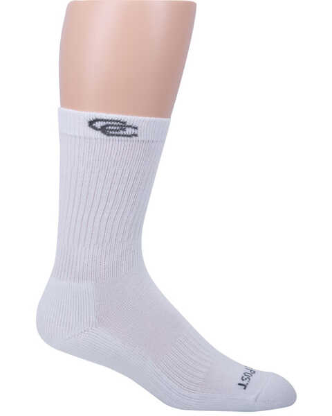 Image #2 - Dan Post Men's Lites Crew White Socks - Size 7 to 10, White, hi-res