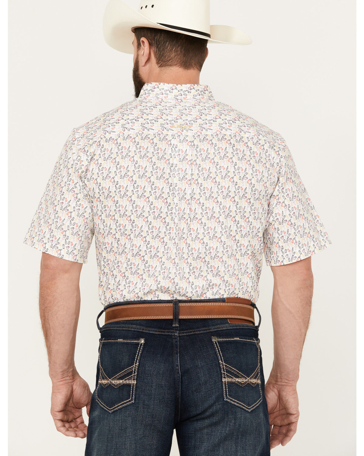 Image #4 - Ariat Men's Danon Print Classic Fit Short Sleeve Button-Down Western Shirt, , hi-res