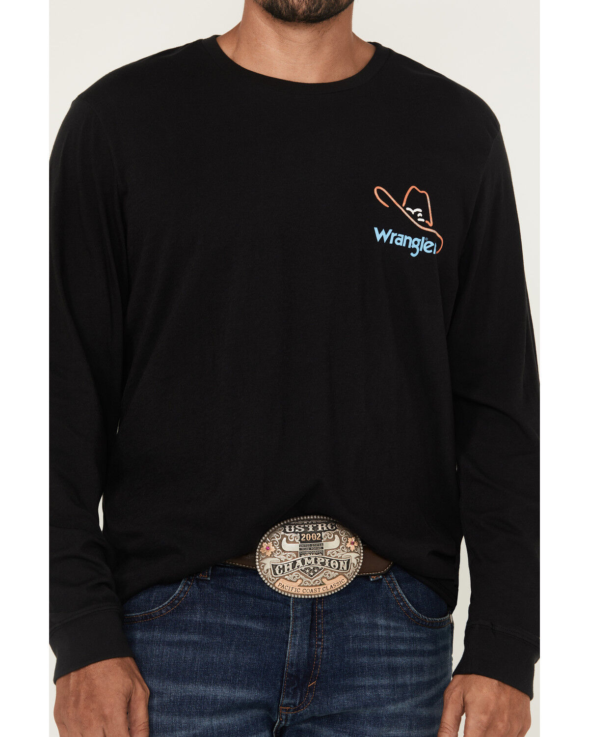 Image #4 - Wrangler Men's Long Live Cowboys Long Sleeve Graphic T-Shirt, Black, hi-res