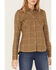Image #3 - Shyanne Women's Plaid Print Long Sleeve Flannel Button-Down Shirt, Olive, hi-res