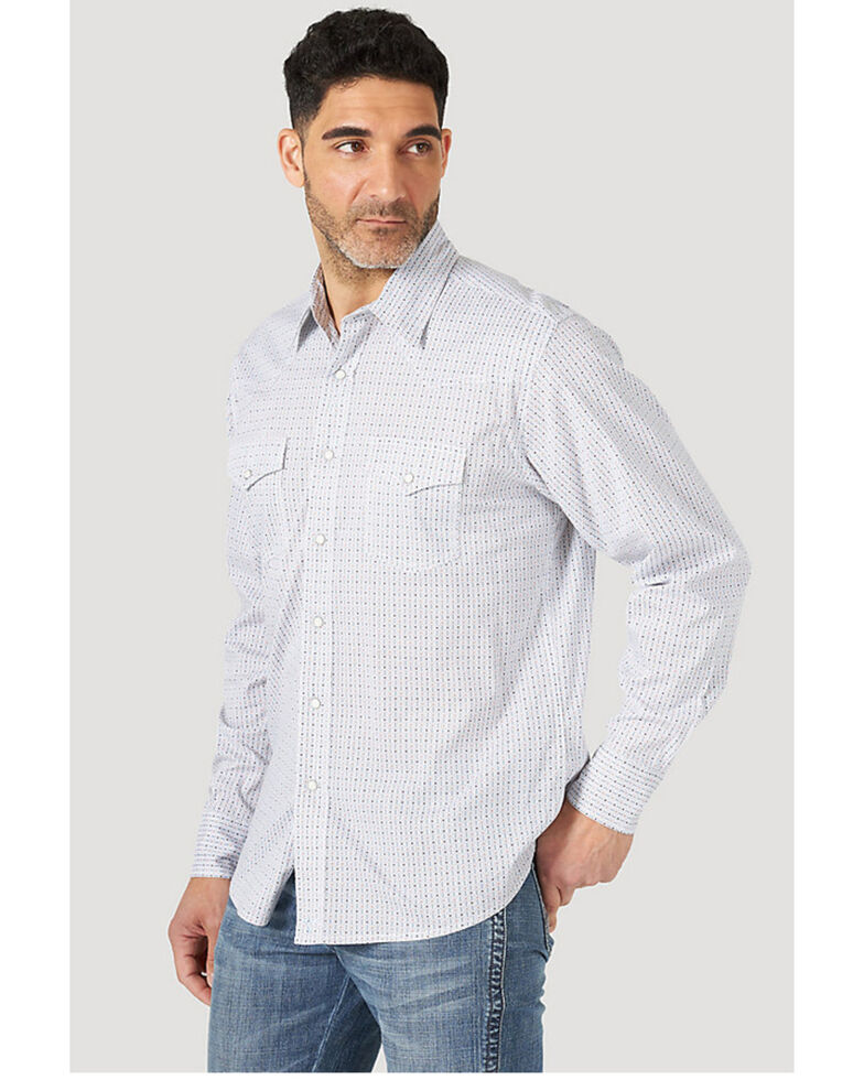 Wrangler 20X Men's AC Multi Geo Print Long Sleeve Snap Western Shirt , Multi, hi-res