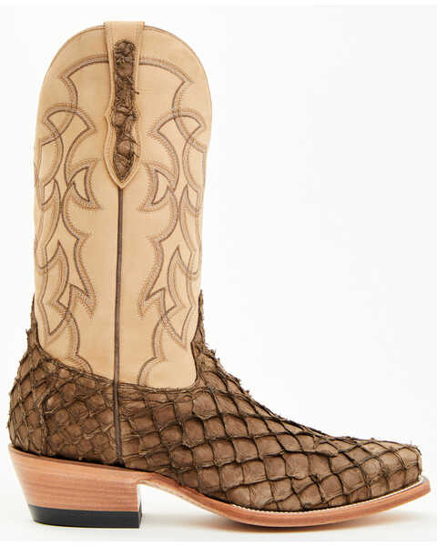Image #2 - Cody James Men's Exotic Pirarucu Western Boots - Square Toe , Tan, hi-res