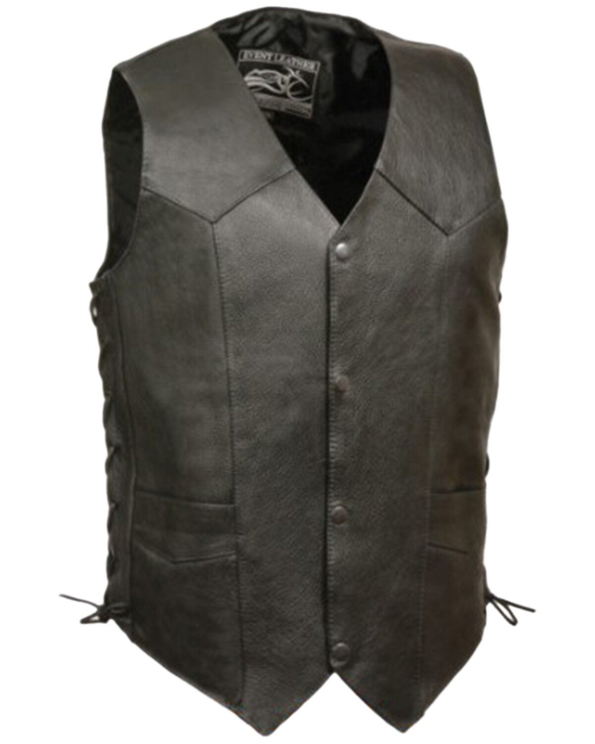 Image #1 - Milwaukee Leather Men's 4X Classic Side Lace Biker Vest - Big, Black, hi-res