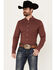 Ariat Men's Macoy Geo Print Long Sleeve Button-Down Stretch Western Shirt , Wine, hi-res