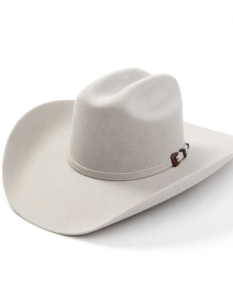Cody James Men's 5X Self Band Cattleman Fur Blend Western Hat - Mist Grey, Grey, hi-res