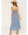 Image #4 - Angie Women's Polka Dot Twist Front Sleeveless Midi Dress, Blue, hi-res