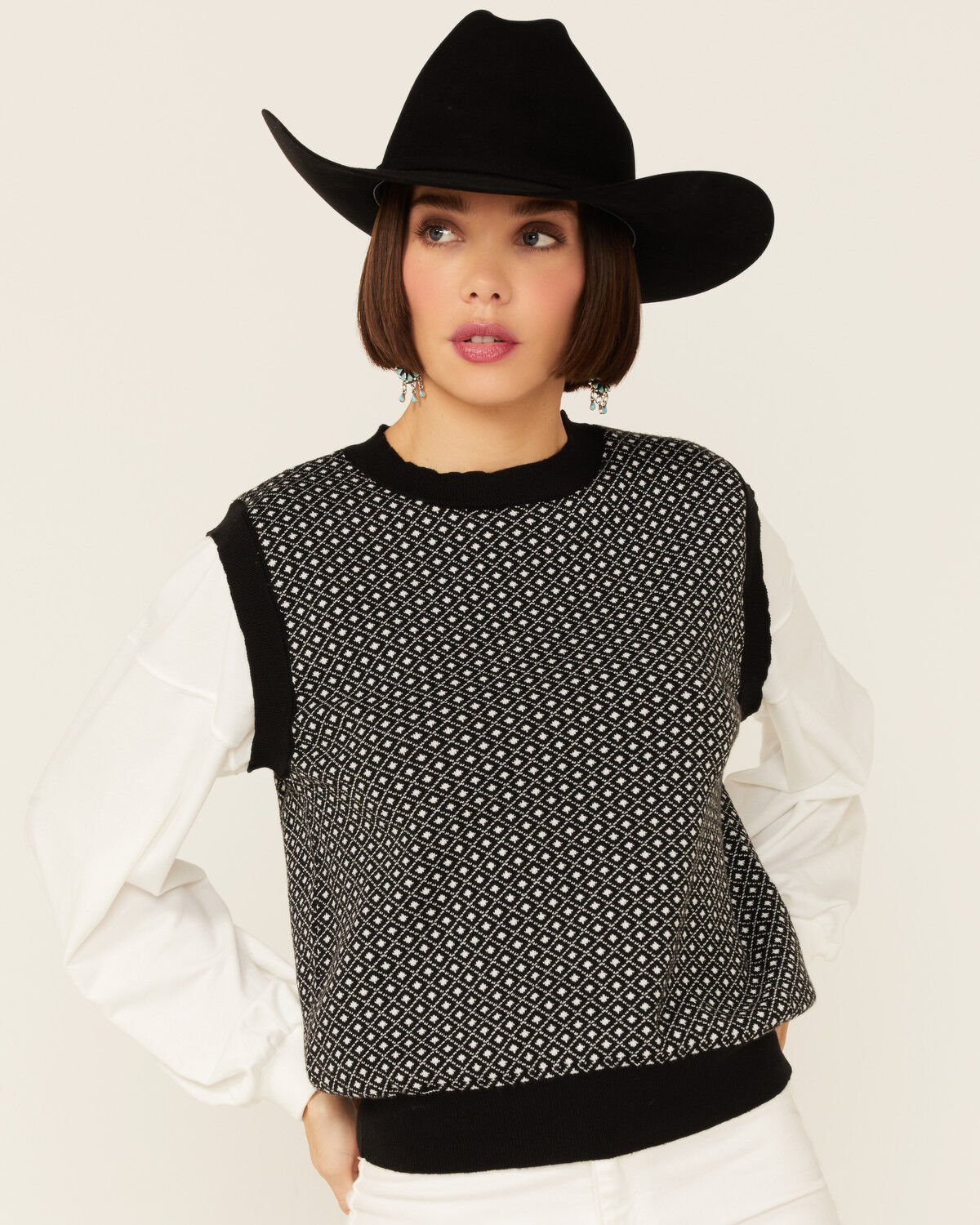 Image #1 - Molly Bracken Women's Geo Dot Sweater Vest, , hi-res
