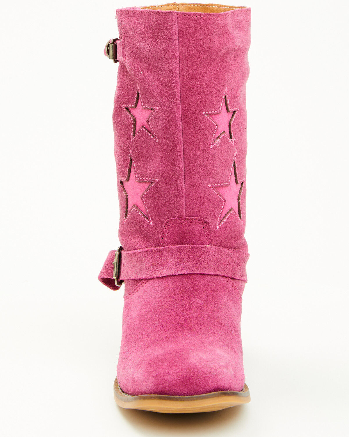 Image #3 - Dingo Little Girls' Blacklist Star Inlay Harness Boots - Square Toe, Pink, hi-res