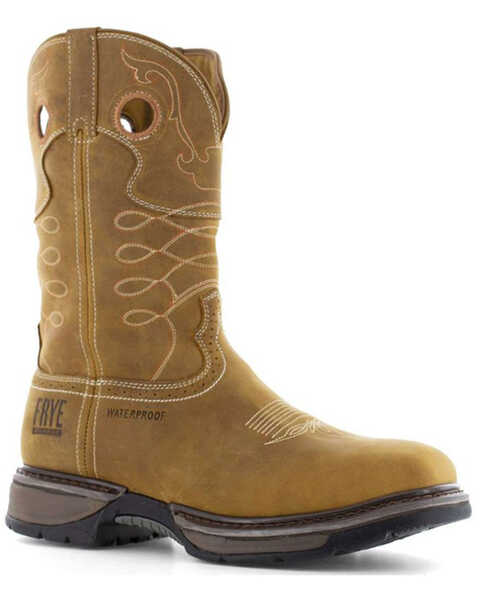 Image #1 - Frye Men's 10" Wellington Waterproof Work Boots - Steel Toe, Tan, hi-res