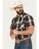 Image #2 - Rodeo Clothing Men's Plaid Print Short Sleeve Snap Stretch Western Shirt, Black, hi-res