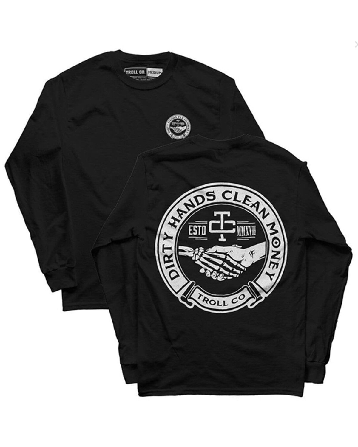 Image #1 - Troll Co Men's Haggler Long Sleeve Graphic T-Shirt, Black, hi-res