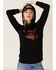 Blended Women's Keep Rollin Black Graphic Hoodie Sweater, Black, hi-res