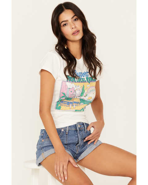 Image #1 - Wrangler Women's Support Your Local Ranch Rainbow Graphic Tee, Ivory, hi-res