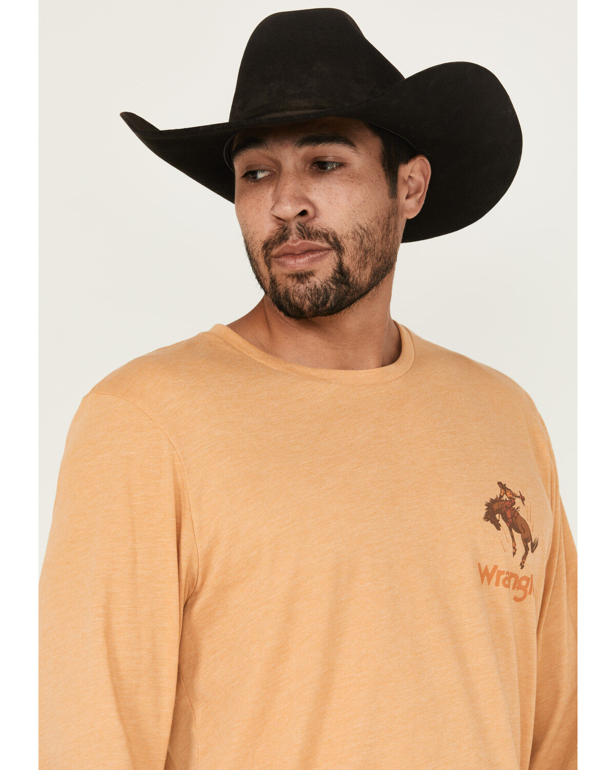Image #3 - Wrangler Men's Cowboy Bucking Bronco Long Sleeve Graphic T-Shirt, Mustard, hi-res
