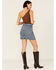 Wishlist Women's Demin Shirred Waist Mini Skirt, Blue, hi-res