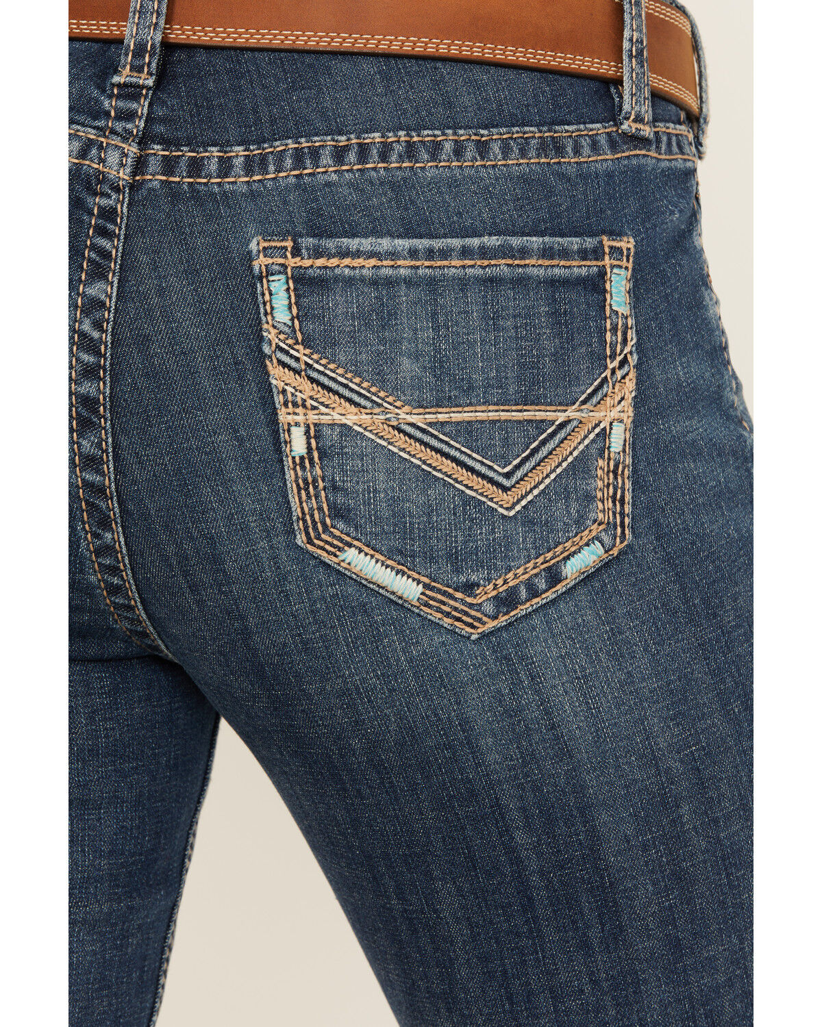 Image #2 - Panhandle Women's Medium Wash Mid Rise Stretch Riding Bootcut Jeans, Medium Wash, hi-res