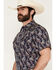 Image #2 - Cody James Men's Easy Livin' Paisley Print Short Sleeve Snap Western Shirt, Navy, hi-res