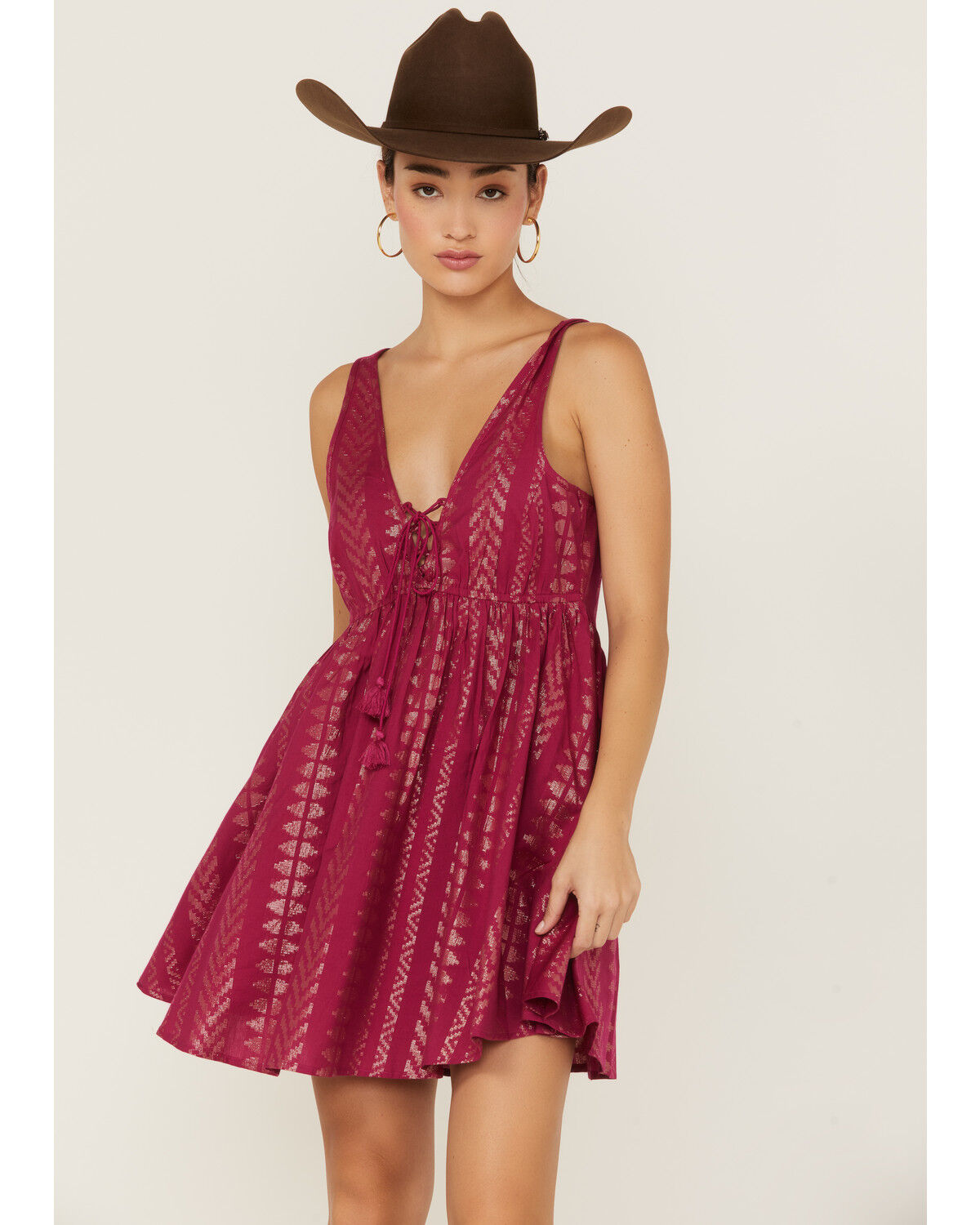 Image #1 - Shyanne Women's Sleeveless Geo Print Tassel Dress , , hi-res