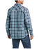 Image #2 - Ariat Men's FR Pontchartrain Retro Plaid Print Long Sleeve Snap Work Shirt, Teal, hi-res